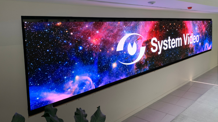 LED video wall installed in a customer's reception area.